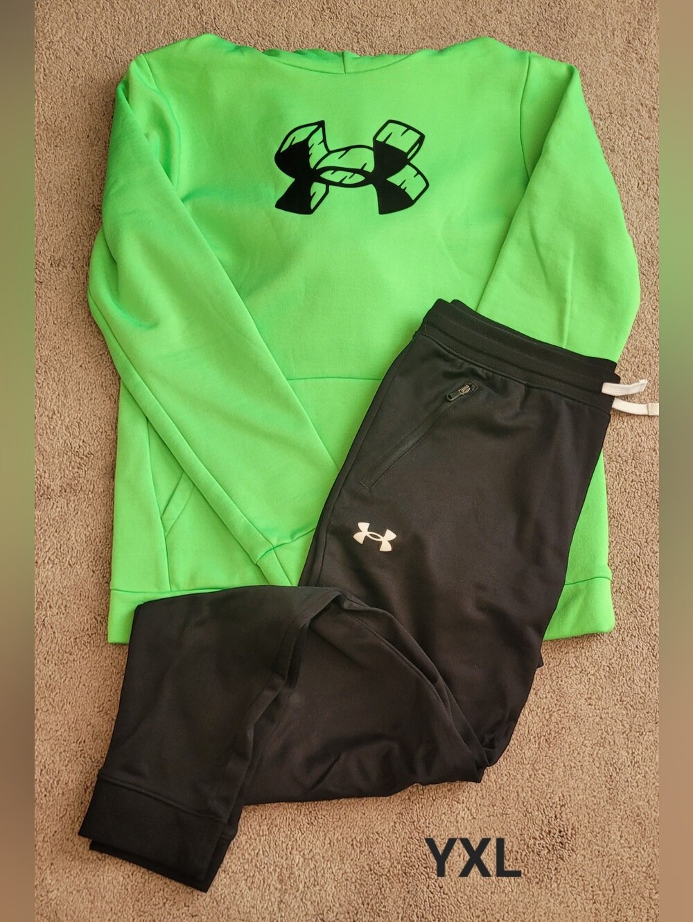 Under Armour Neon Green Hoodie with Black Joggers